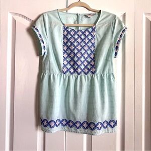 Vineyard Vines light blue aqua short sleeve top shirt size 10